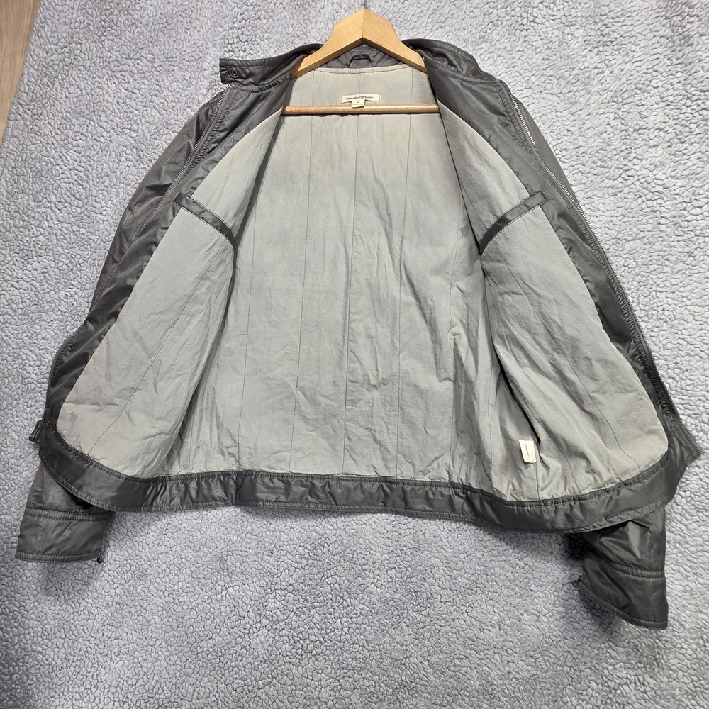 John Varvatos Collection Men Gray Racer Jacket Zip Front Windbreaker Size Medium - Picture 7 of 14